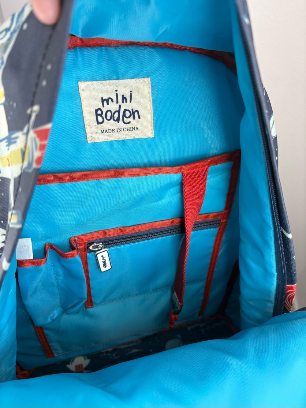 Mini Boden Outer Space & Rockets Waterproof Backpack - Picture 9 of 16